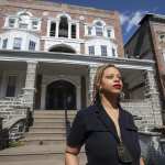 Shani Akilah of The Black and Brown Workers’ Collective organized her fellow tenants to ensure that their landlord did not kick them or their neighbors out of their six-unit apartment building in southwest Philadelphia. She is shown in front of the building on April 15, 2020.