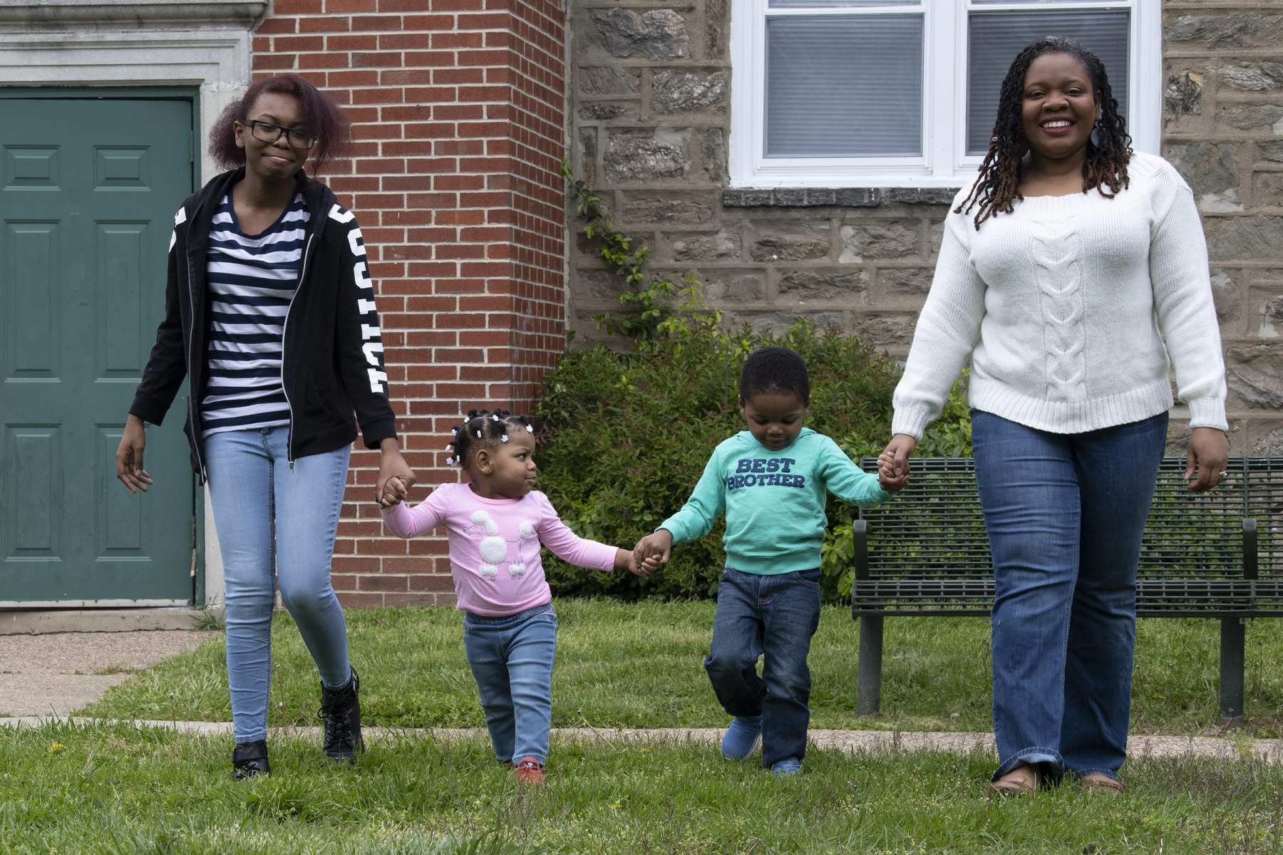 Kyana Hopkins-Thomas and her children