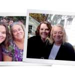 A composite photo of two photographs of a mother and daughter