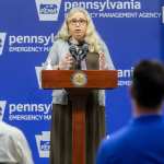 Dr. Rachel Levine speaking at a podium.