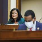 WASHINGTON, DC - JULY 29: Rep. Pramila Jayapal (D-WA) speaks during the House Judiciary Subcommittee on Antitrust, Commercial and Administrative Law hearing on Online Platforms and Market Power in the Rayburn House office Building, July 29, 2020 on Capitol Hill in Washington, DC. The committee was scheduled to hear testimony from the CEOs of Apple, Facebook, Amazon and Google. (Photo by Graeme Jennings-Pool/Getty Images)