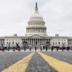 A view of the exterior of the U.S. Capitol dome from the street.