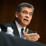 Xavier Becerra speaking to a Senate committee.