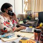 Arizona state Rep. Raquel Terán working at her desk.