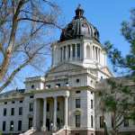 State capitol building in downtown Pierre in central South Dakota.