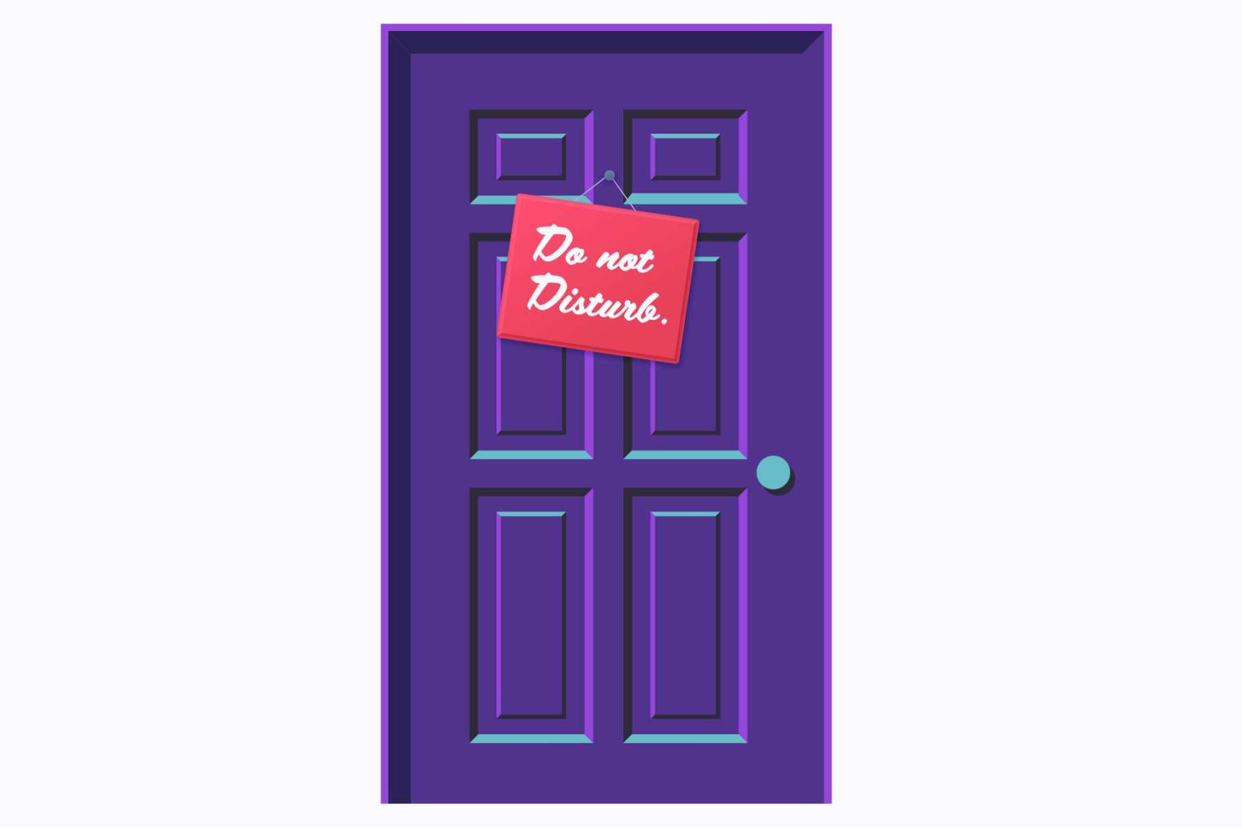 Illustration of a door with a do not disturb sign.