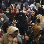 Afghan women attend an event to mark International Women's Day in Kabul, Afghanistan.