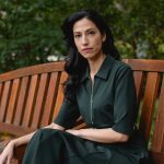 Huma Abedin poses for a portrait at a park in New York.