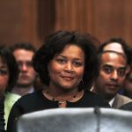 J. Michelle Childs listens during her nomination hearing.