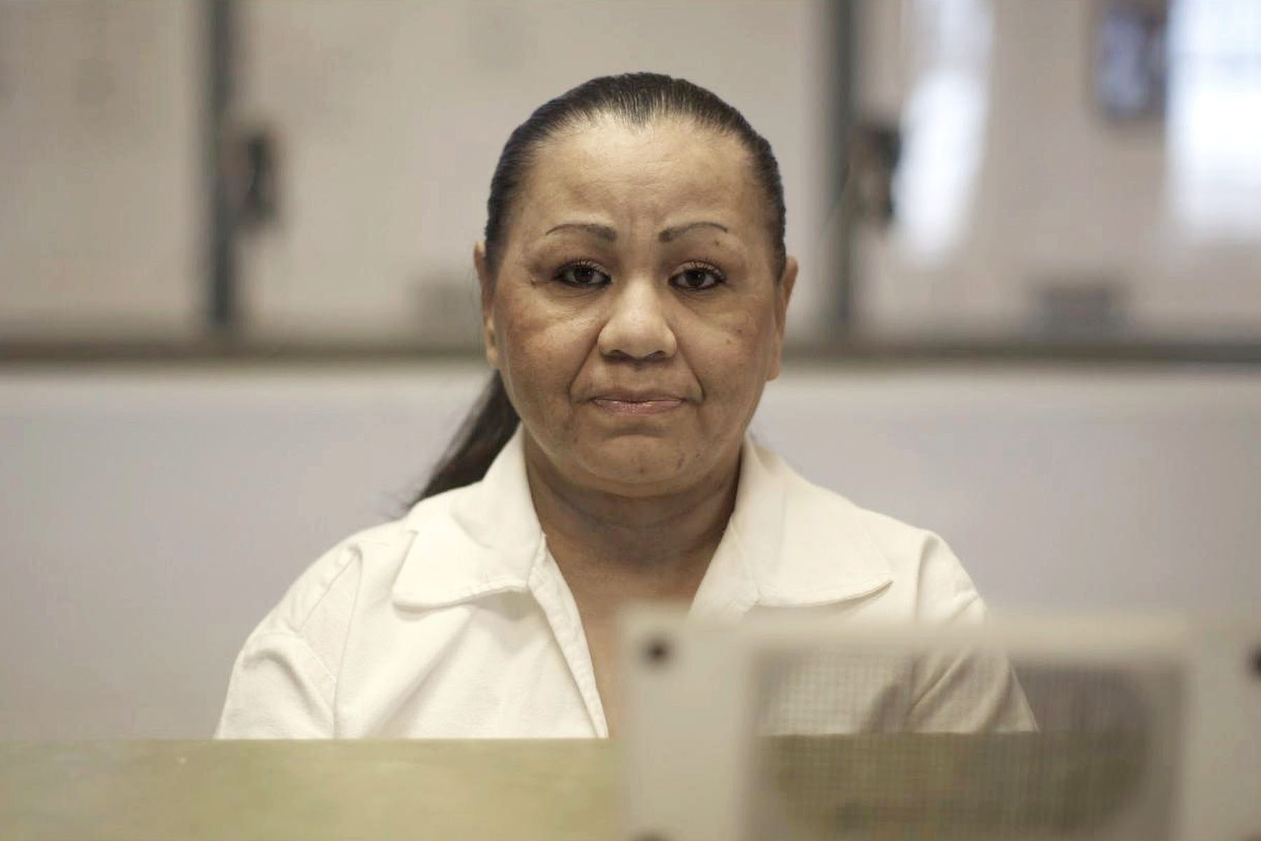 Portrait of Melissa Lucio in prison taken from the 2020 documentary film, "The State of Texas vs. Melissa."