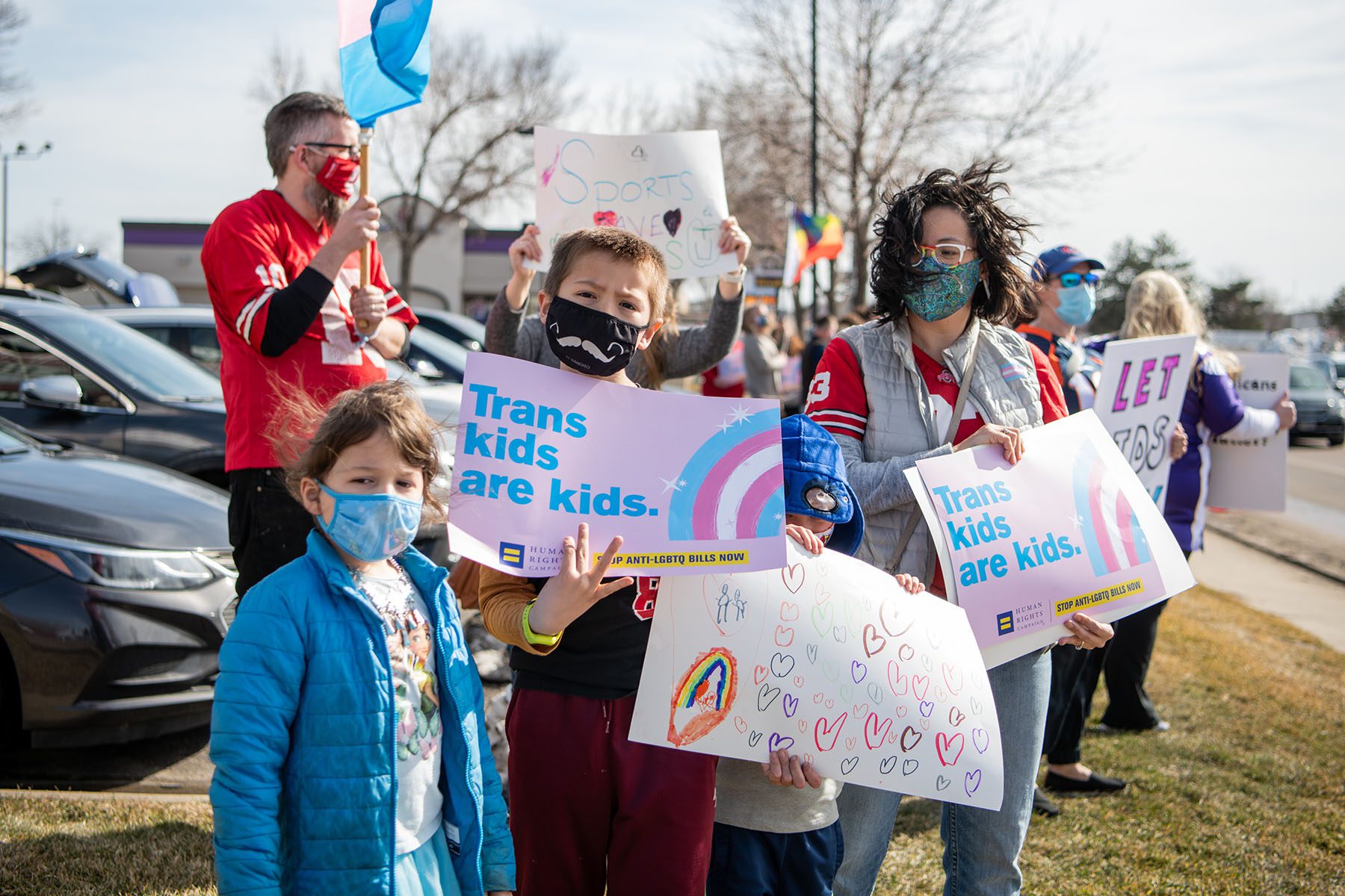 Demonstrators protest anti-trans legislation in South Dakota