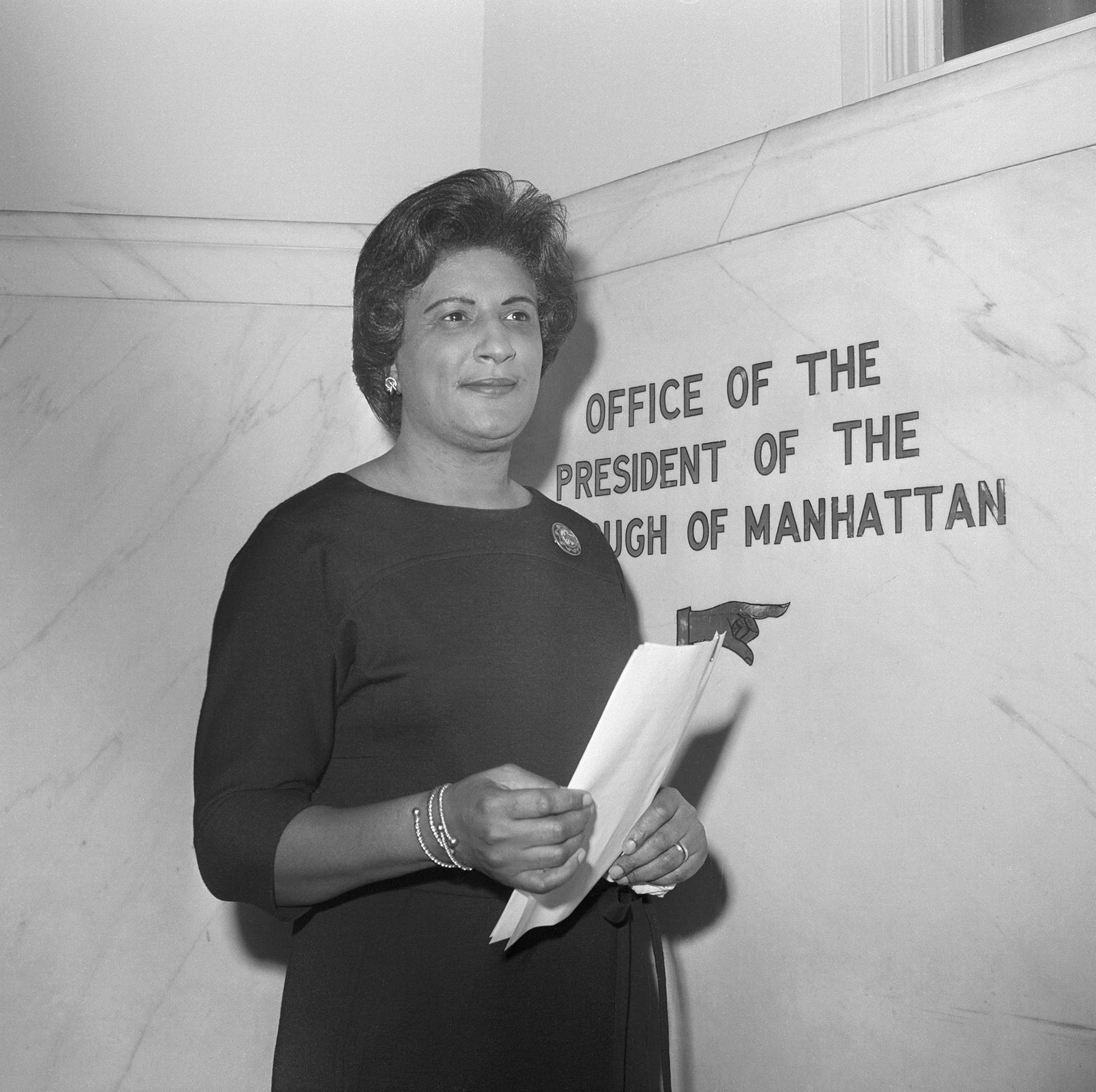 Constance Baker Motley stands near her office in New York City in 1966