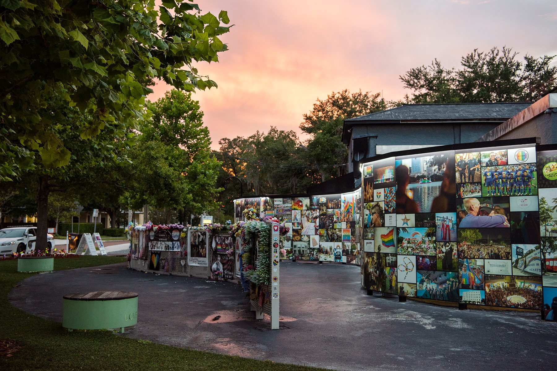 The Pulse Memorial at sunset
