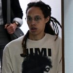 Brittney Griner in glasses for a court appearance in Russia