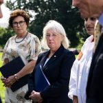 Patty Murray, flanked by other attendees, at a news conference near the U.S. Capitol.