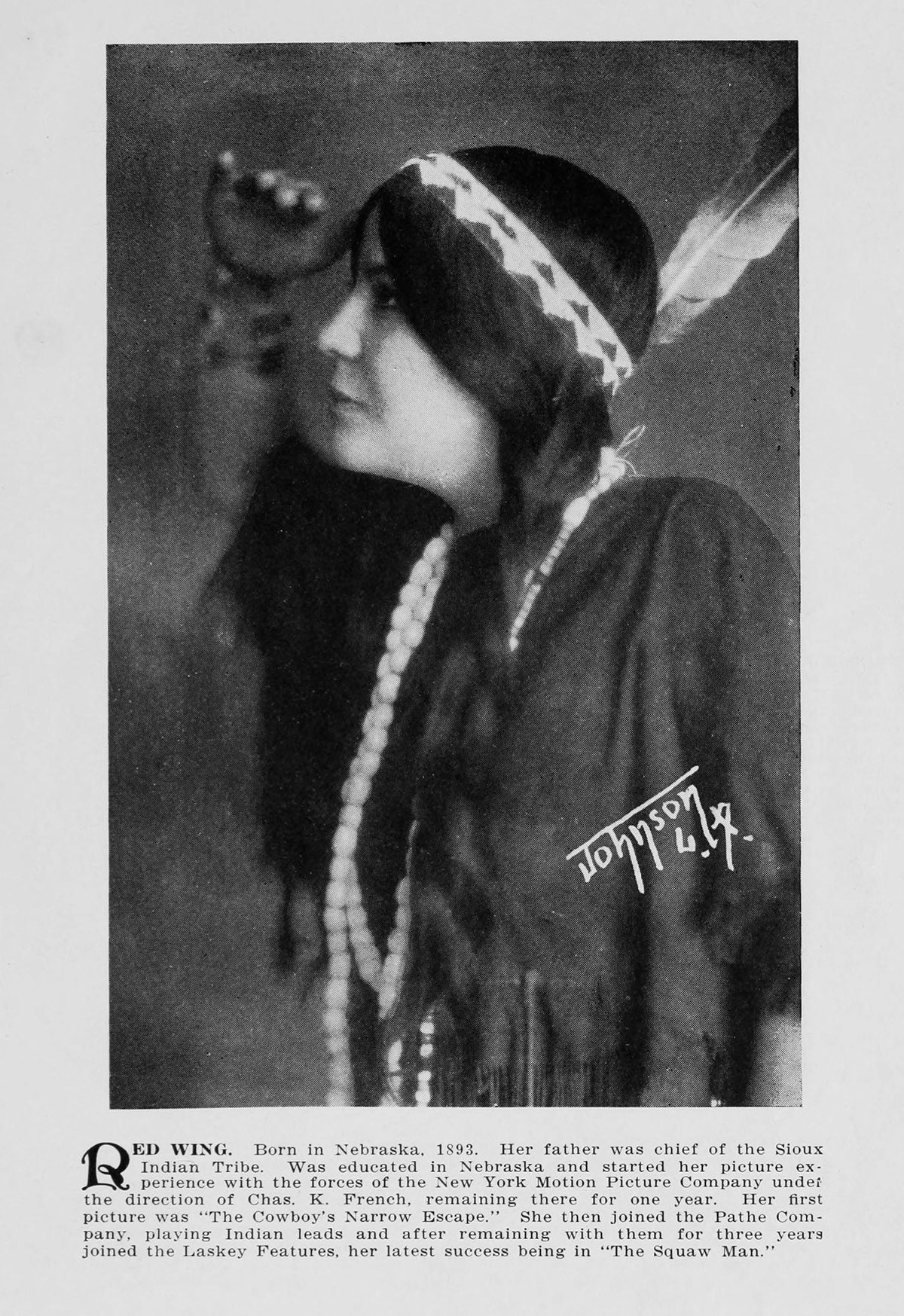 A portrait of Lillian St. Cyr published in 1914.