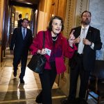 Dianne Feinstein departs after a vote on Capitol Hill