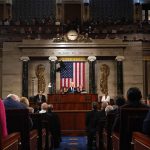 President Joe Biden delivers the State of the Union address in the House Chamber of the Capitol.