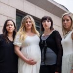 Anna Zaragarian, Lauren Miller, Lauren Hall and Amanda Zurawski pose for a portrait near the Texas State Capitol.