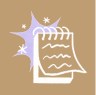 Sparkly notebook on a gold background.