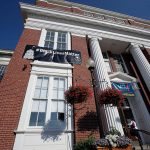 The main entrance of City Hall in Somerville, Massachusetts