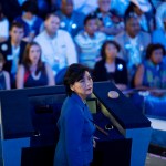 Rep. Judy Chu is seen on stage during the 2016 Democratic National Convention in Philadelphia.