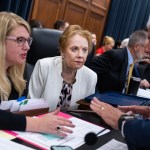 Chairwoman Kay Granger (center) talks with Rep. Steve Womack on Capitol Hill.