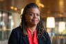 Cheri Beasley sits for a portrait at Harvard Kennedy School.