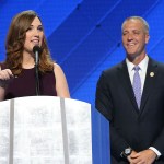 Sarah McBride delivers remarks as co-chair of the congressional LGBTQ+ equality caucus at the Democratic National Convention.