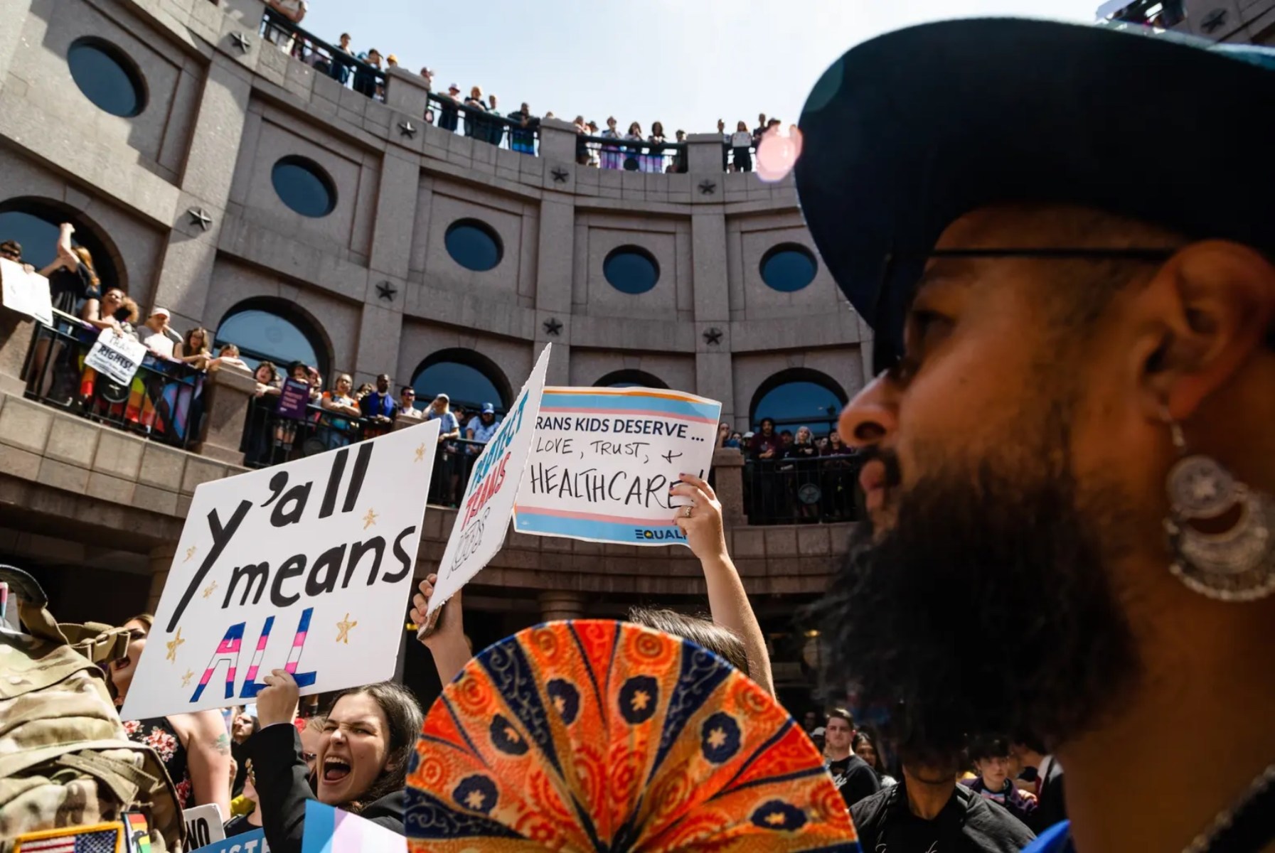 A photo of a crowd of protesters.