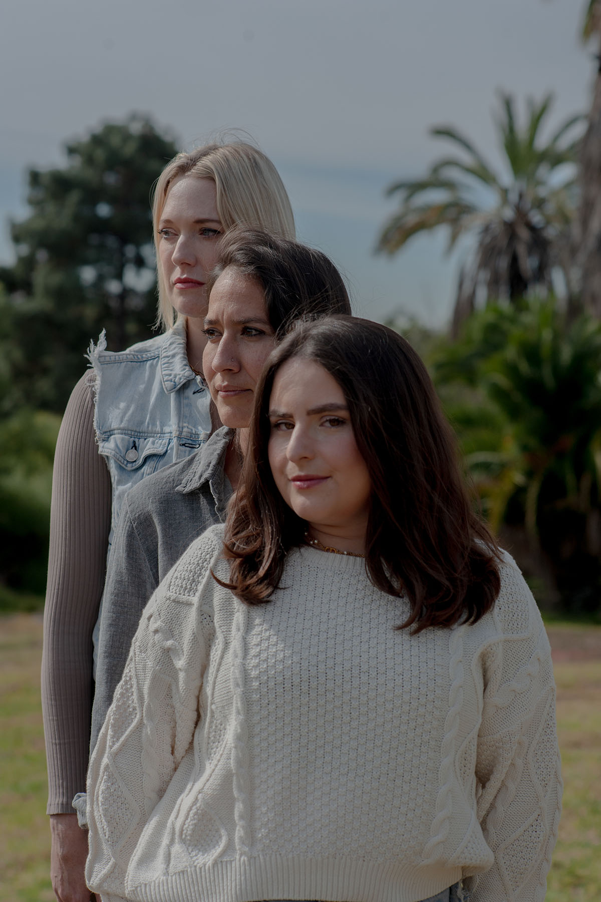 Haely White, Yvette Lopez and Amy Valencia pose for a portrait together in Los Angeles.