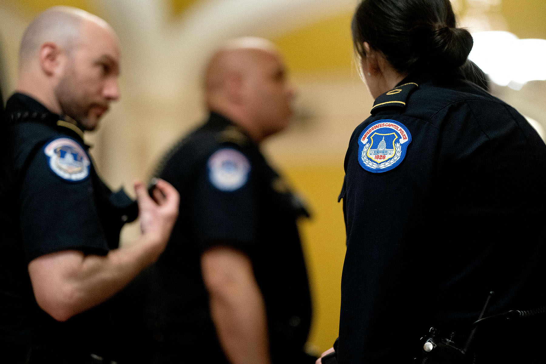 U.S. Capitol Police are seen on Capitol Hill in Washington, D.C.