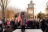 Nikki Haley speaks on stage during a campaign event.