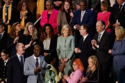 Kate Cox of Texas and Latorya Beasley of Alabama are seen in Jill Biden's box as President Biden delivers the State of the Union address.