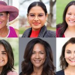 A six-up collage of portraits for Women's History Month featuring (top, left to right); Dezi Woods-Jones, Stephanie Lopez and Christine Chen. (Bottom, left to right); Ghida Dagher, Aimee Allison and Jennifer Lim.