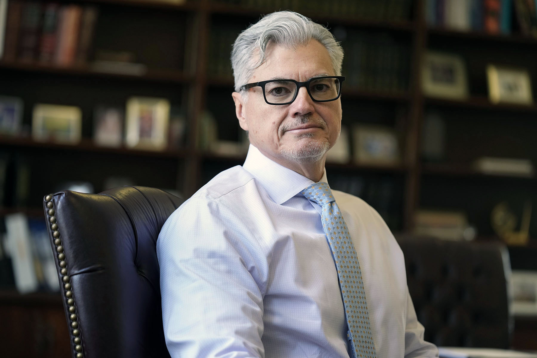 Judge Juan M. Merchan poses for a portrait in his chambers.