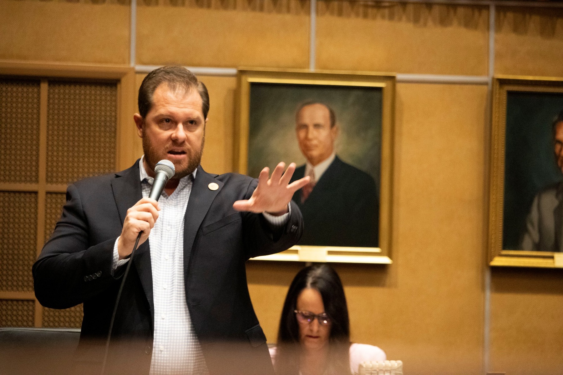 GOP Sen. Jake Hoffman speaks on the Arizona Senate floor.