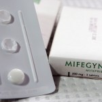 mifepristone pills, in blister pack and box, sold under the label Mifegyne