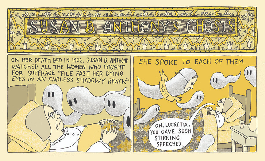 An excerpt from Caitlin Cass's graphic nonfiction book discusses Susan B. Anthony