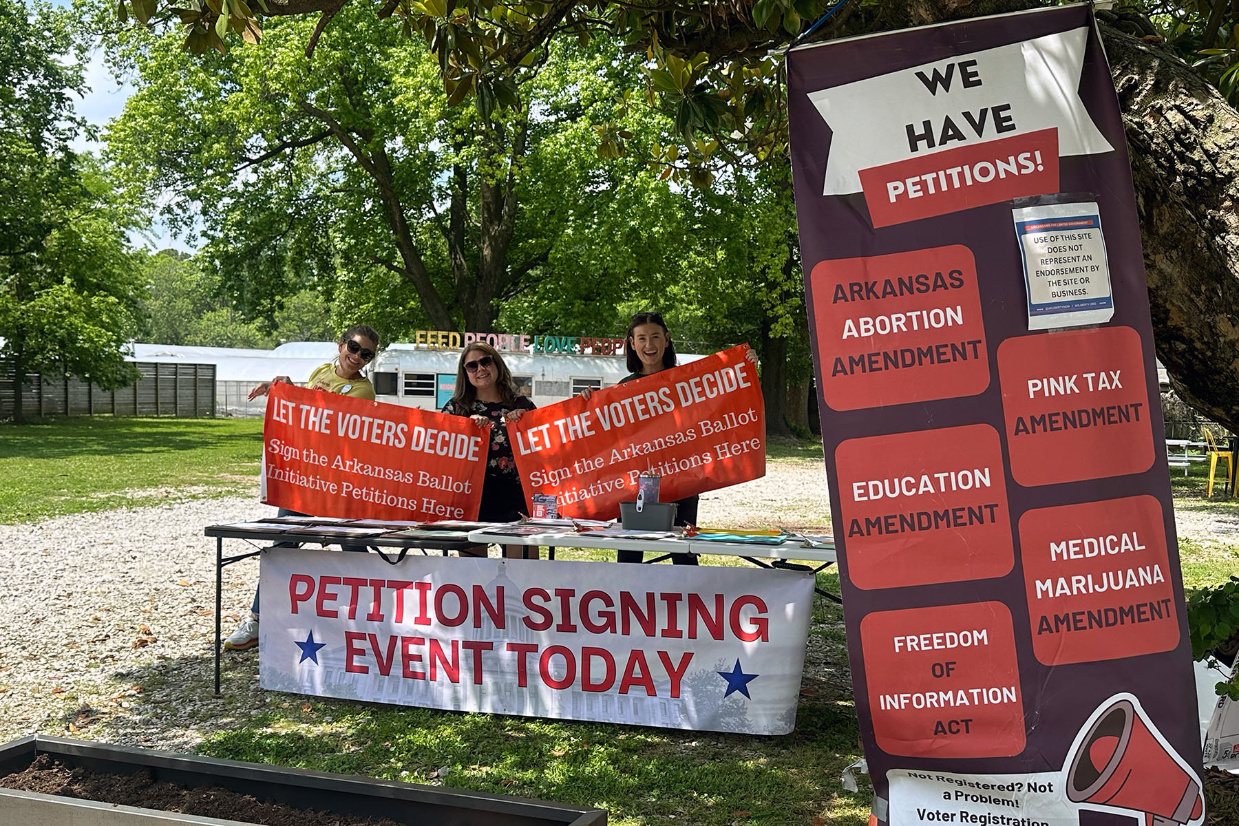 Organizers for Arkansans for Limited Government collect signatures.