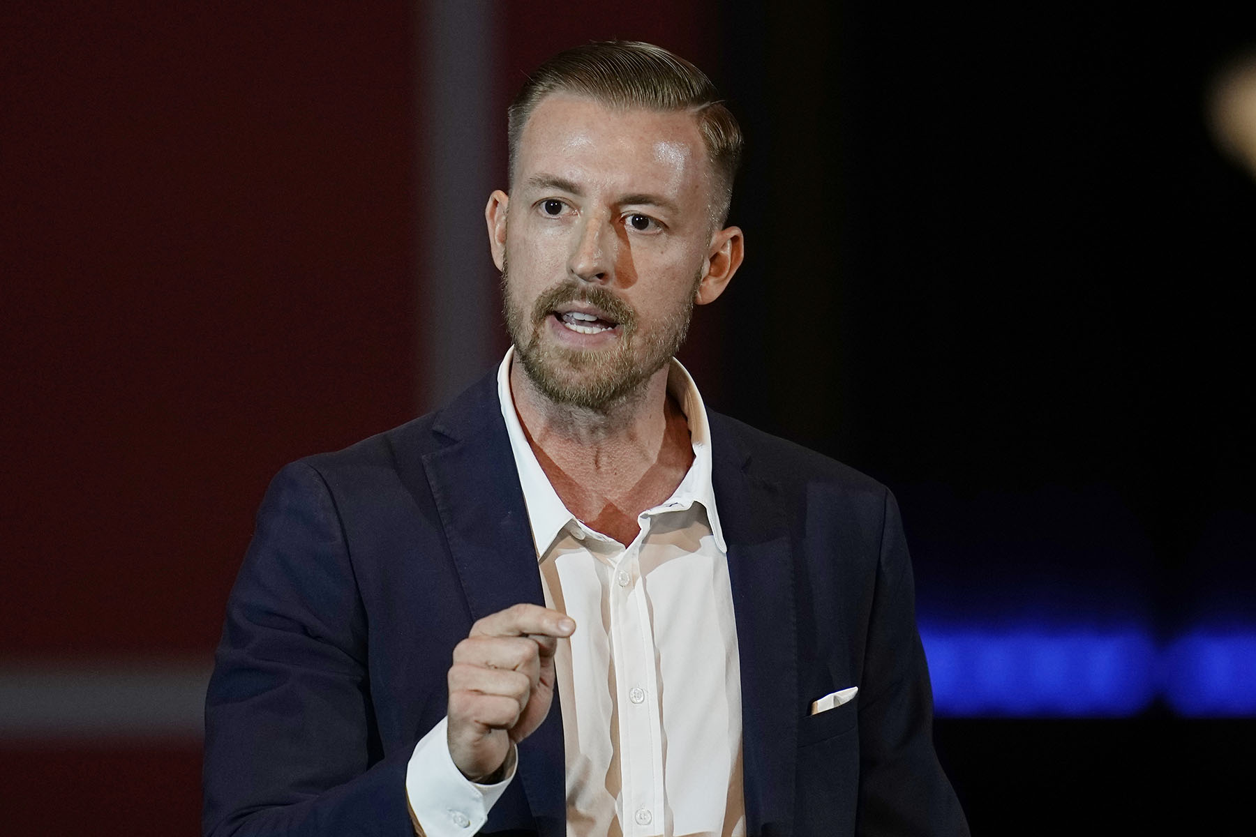 Ryan Walters speaks at a rally