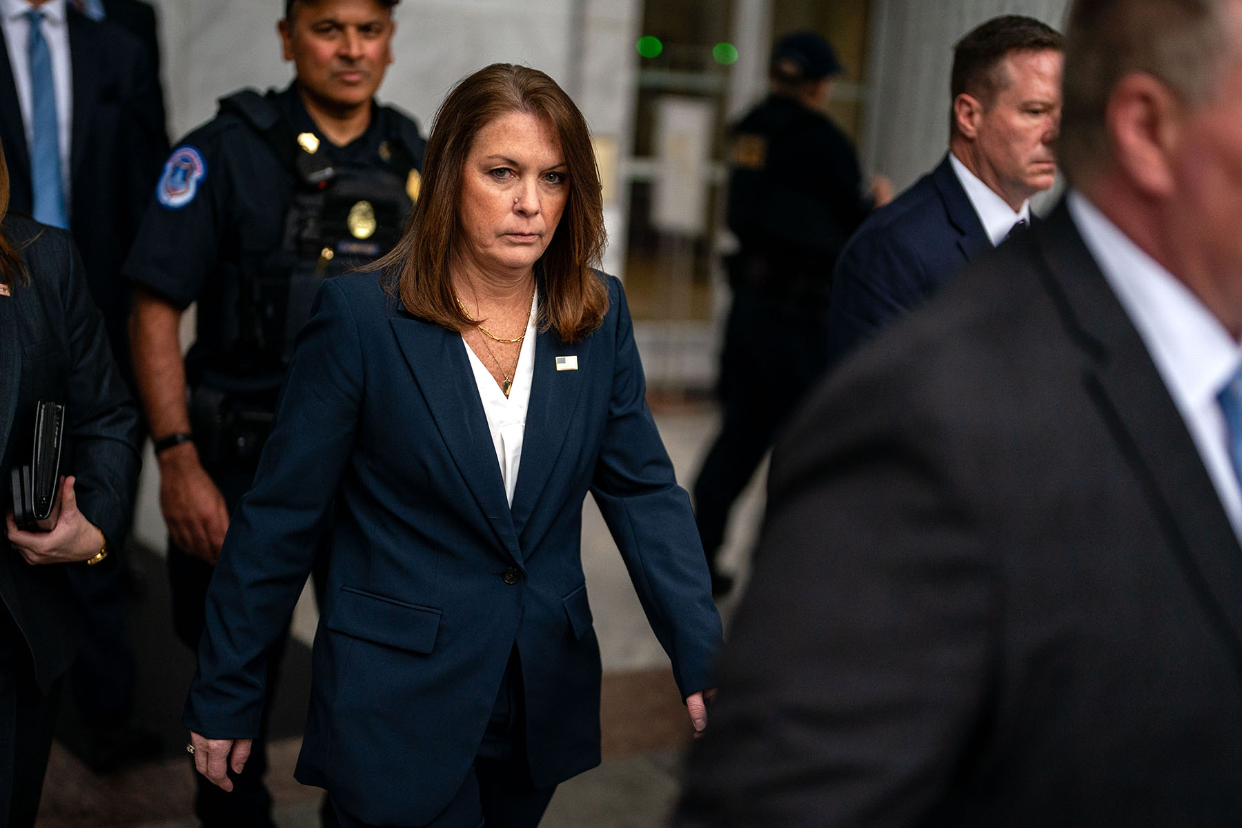 United States Secret Service Director Kimberly Cheatle departs the Rayburn House Office Building.