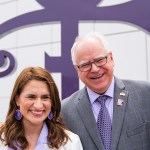 Minnesota Lieutenant Governor Peggy Flanagan and Governor Tim Walz pose for a photo together at Paisley Park.