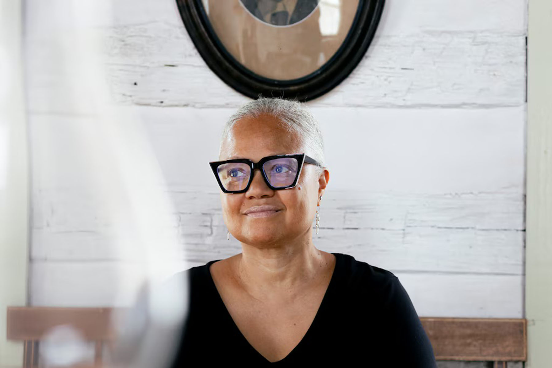 Nancy Goldring smiles as she poses for a portrait.