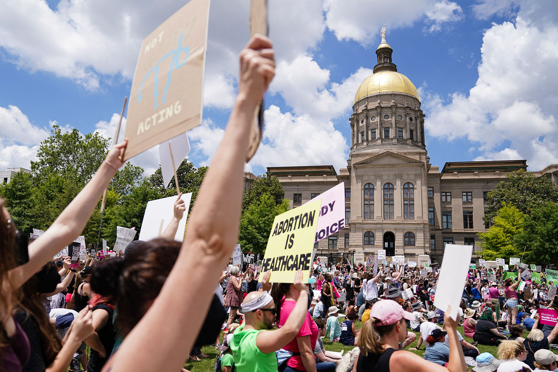 Protesters rally outside the State Capitol in support of abortion rights in Atlanta, Georgia, in May 2022.