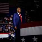 Former President Trump takes the stage during a campaign rally in Johnstown, Pennsylvania.