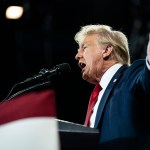 Former President Trump speaks at a campaign rally.