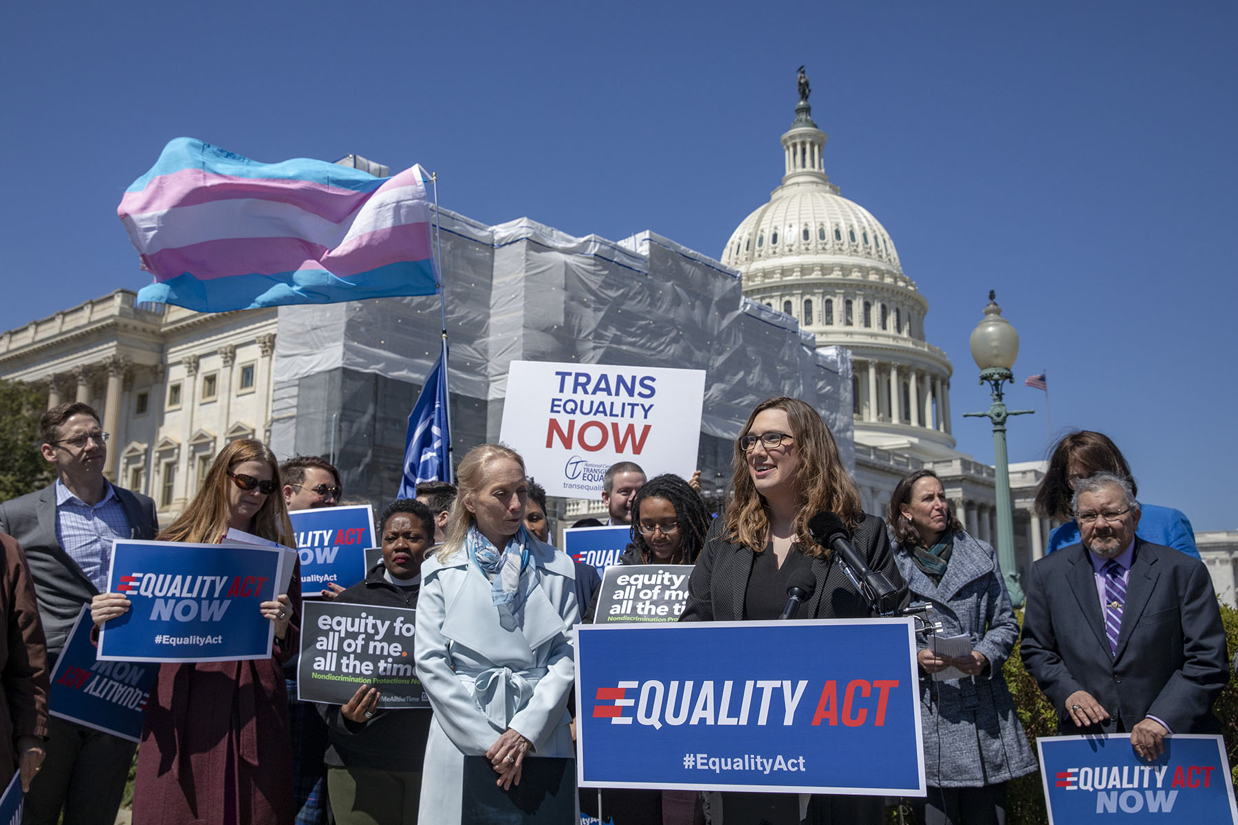 Sarah McBride speaks on the introduction of the Equality Act at the Capitol.