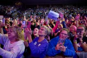 Supporters cheers as Kamala Harris arrives to speak at a campaign event in Erie, Pennsylvania.