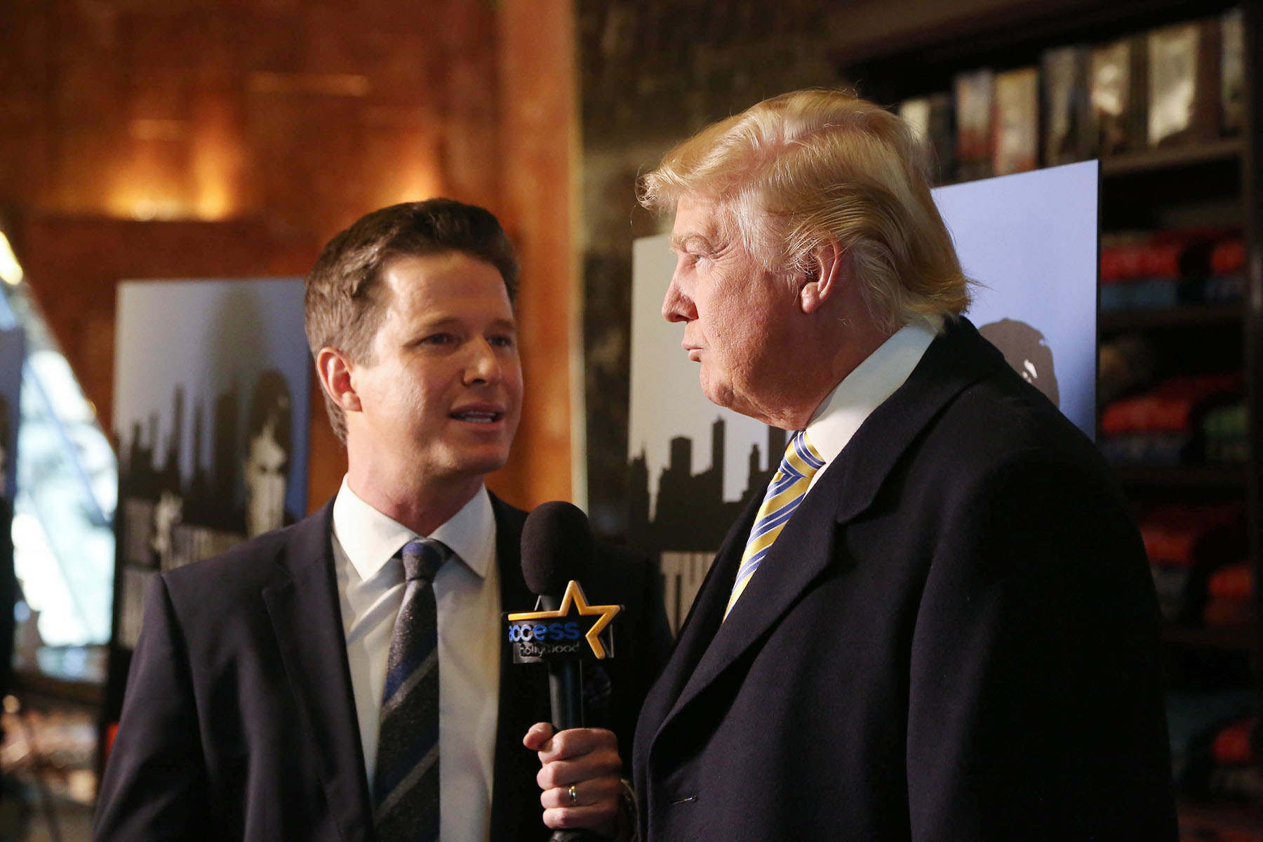 Donald Trump is interviewed by Billy Bush of Access Hollywood at Trump Tower.